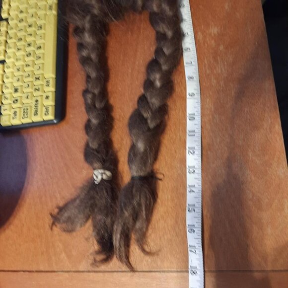 NEW TAG ! Long 26 In Straight Hair Wig & Long Braided Wig 18x1.8 In Dark Blond